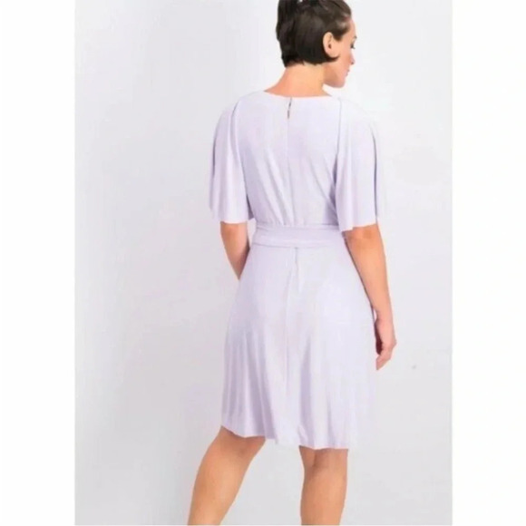 LAUREN RALPH LAUREN Women's Purple Gaelyn Flutter Sleeve A-Line Dress 12 - Picture 2 of 3